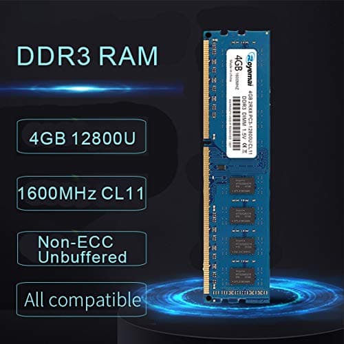 8GB Kit (2X4GB) DDR3 1600MHz PC3-12800U 4GB 2Rx8 240-pin Dimm CL11 1.5V Desktop RAM Memory Module