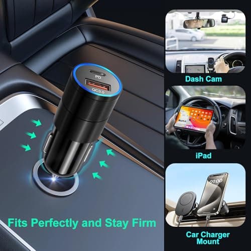 6 Pack USB C Car Charger, Bangfun 38W Dual 12V USB-C & USB-A Car Charger — view 4