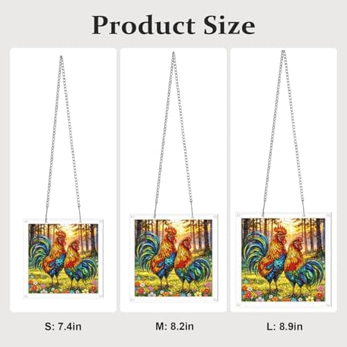 AOSERI Acrylic Jigsaw Puzzle Suncatcher, 103-Piece Rooster Sun Catcher Crafts for Adults, 7.4 Inch Window Hanging Decor for Home Garden Gifts — view 5