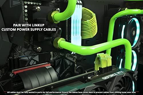 LINKUP - Ultra PCIe 4.0 X16 Riser Cable Shielded High-Speed Vertical Mount Gaming PCI Express Gen4┃Universal 90 Degree Socket (10cm / 3.9") 3.0 Gen3 Compatible┃White — view 4