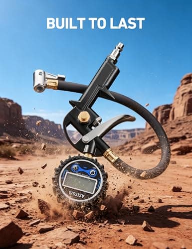 AstroAI Digital Tire Pressure Gauge with Inflator, 3-250PSI Air Compressor Accessories with Heavy Duty Air Chuck Quick Connect Coupler, Fits 1/4" NPT – for Car Truck SUV RV, 1 Pack Compact — view 5