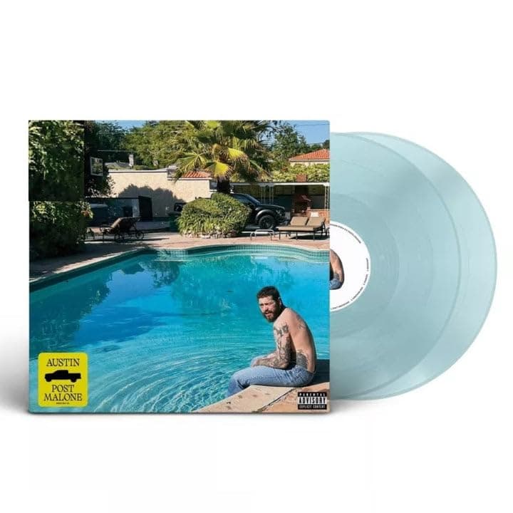UO Exclusive Post Malone - Disco LP de Vinilo en Color Azul bebé de edición Limitada Exclusivo de Austin