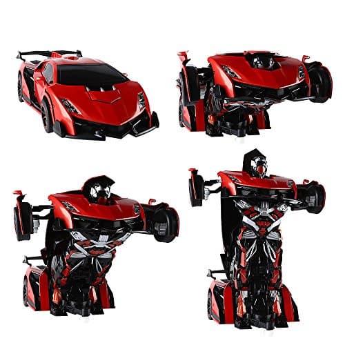 SainSmart Jr. Remote Control Car, Transform Robot RC Cars for Kids Toys, 1:14 Scale Car with One-Button Deformation, 360°Drifting, and Realistic Engine Sound, Gifts for Boys Girls Aged 8+, Red — view 2