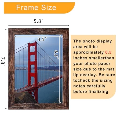 BESCRCL 5x7 Picture Frame Wall or Tabletop, Engineered Wood Frames for 5 x 7 Picture, Brown, 1 Pack