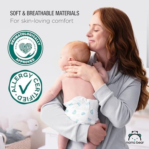 Amazon Brand - Mama Bear Gentle Touch Baby Diapers, Size 6, 108 Count (4 Packs of 27), Hypoallergenic, Wetness Indicator — view 5