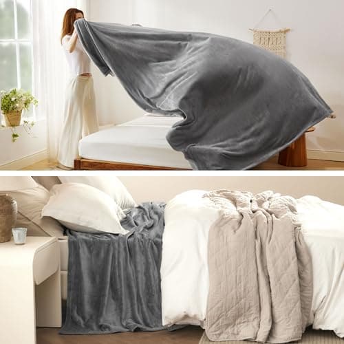 Bedsure GentleSoft Fleece King Size Blankets for Bed Grey - Soft Lightweight Plush Cozy Fuzzy Luxury Warm Spring Blanket Microfiber, Room Home Decor Gifts for Women and Men, 108x90 inches — view 4