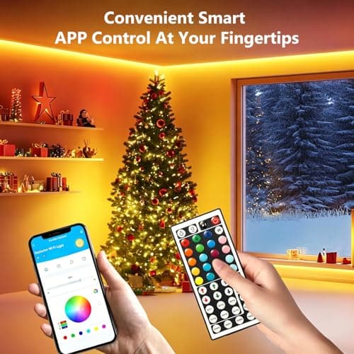 DAYBETTER LED Strip Lights 110ft, Smart Lighting Strips with App Remote Control, RGB Music Sync Color Changing Lights for Bedroom Kitchen Party Home Decor Luces led para cuarto (1 Roll)
