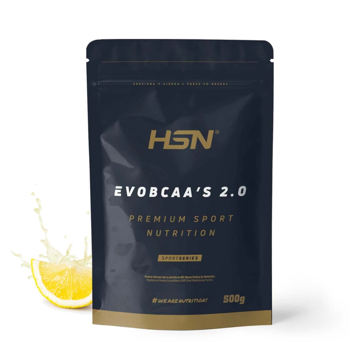 HSN BCAA con Glutamina Evobcaa's 2.0 | Limón 500g | Aminoácidos Ramificados Ratio 12:1:1 (Leucina + Valina + Isoleucina) | No Incluye Dosificador | No-GMO, Vegano, Sin Gluten