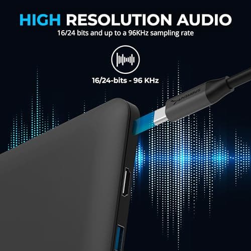 SABRENT USB to 3.5mm Jack Audio Adapter, USB to Headphone Jack Adapter Sound Card, Upgrade to 24-Bit 96Khz for a deep Sound Quality (AU-UCMA) — view 4