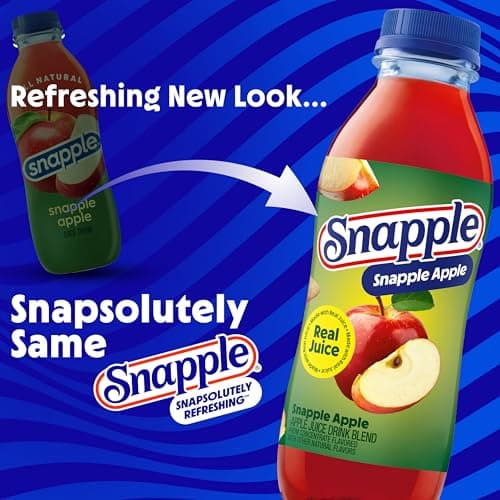 Snapple Apple Juice Drink, 16 Fl Oz Recycled Plastic Bottle, All Natural, No Artificial Flavors Or Sweeteners, Gluten-free, Contains 10% Real Juice 12 Pack — view 2