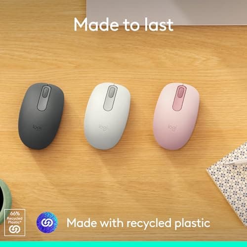 Logitech M196 Bluetooth Wireless Mouse, Compact and Portable Mouse for Laptops, Tablets and More, 12-Month Battery, Smooth Tracking, Compatible with PC and Mac, Windows and macOS - Rose — view 3