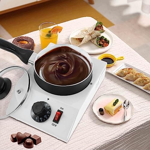 WICHEMI Chocolate Melting Pot Chocolate Tempering Machine Commercial Electric Chocolate Melter Fondue Pot for Chocolate, Butter, Cheese, Cream, Candy, Milk, Coffee, Desserts (Single Pot) — view 5