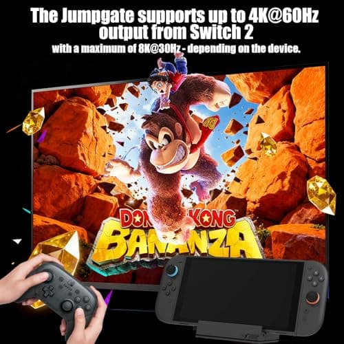 by Skull & Co. Jumpgate Pro: Portable Dock Station with Detachable USB Hub Adapter for Switch 2(2025) /Switch OLED (2021)/Switch (2017) and Macbook, HDMI2.1, 8k@30Hz or 4K@120Hz, USB3.0 Port — view 2