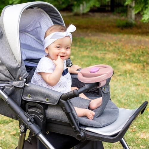 Accmor Stroller Steering Wheel Toy, Simulated Steering Wheel for Stroller Shopping Carts Cart Universal Detachable Pretend Driving Funny Toy Attachment — view 3