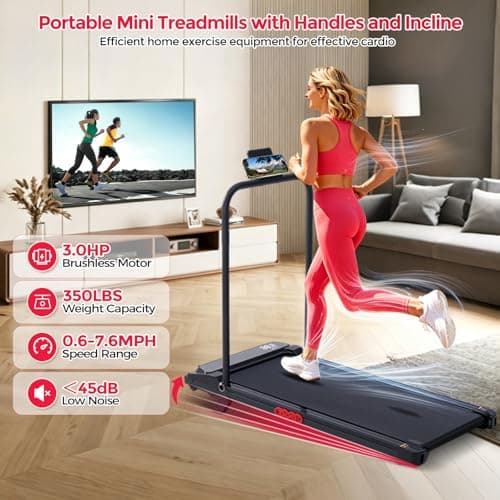 Walking Pad with Handle Bar, 350LBS Electric Treadmill for Home — view 3