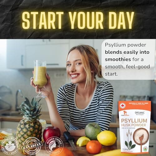 Organic Psyllium Husk Powder 16oz (454g) - Finely Ground, Unflavored Plant-Based Powder for Gluten-Free Baking, Cooking & Smoothies - Vegan, Keto & Paleo