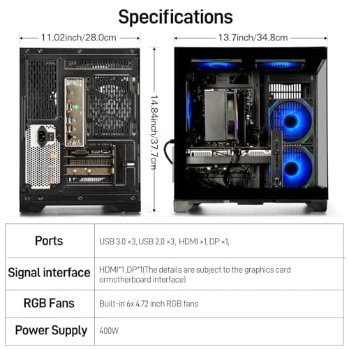 WIWB Gaming Desktop PC – Ryzen 5 4500, GeForce RTX 3050, 16GB DDR4 RAM, 512GB NVMe SSD, WiFi 6 – Desktop for Gaming, Streaming, School, Home Office & Everyday Use — view 5