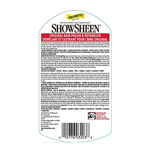 Absorbine ShowSheen Hair Polish and Mane & Tail Detangler, 950ml Spray Bottle