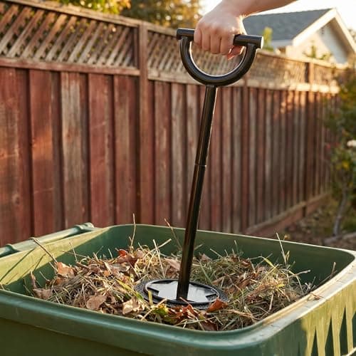 GALPADA Manual Trash Compactor Tool for Kitchen and Outdoor Bin with Ergonomic Handle, Carbon Steel Construction, Sturdy Garbage Can Pressing Tool for Sustainable Waste Compression — view 5