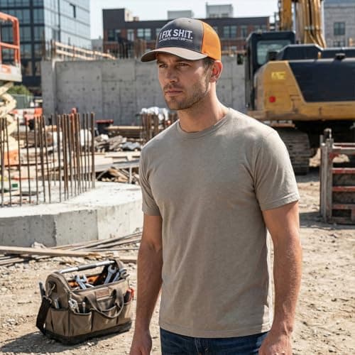 I Fix Shit Trucker Hat - Funny Embroidered Handyman Cap Gifts for Men Dad Husband Mesh Back Baseball Hats (E,One Size)