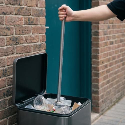 Lurrose 2pcs Trash Bin Compactor - 23.6"/60cm Long Heavy Duty All Metal Garbage Tamper Press - Manual Home Kitchen Waste Bin Compressing Tool 2.9x5.9inch Flat Base — view 5