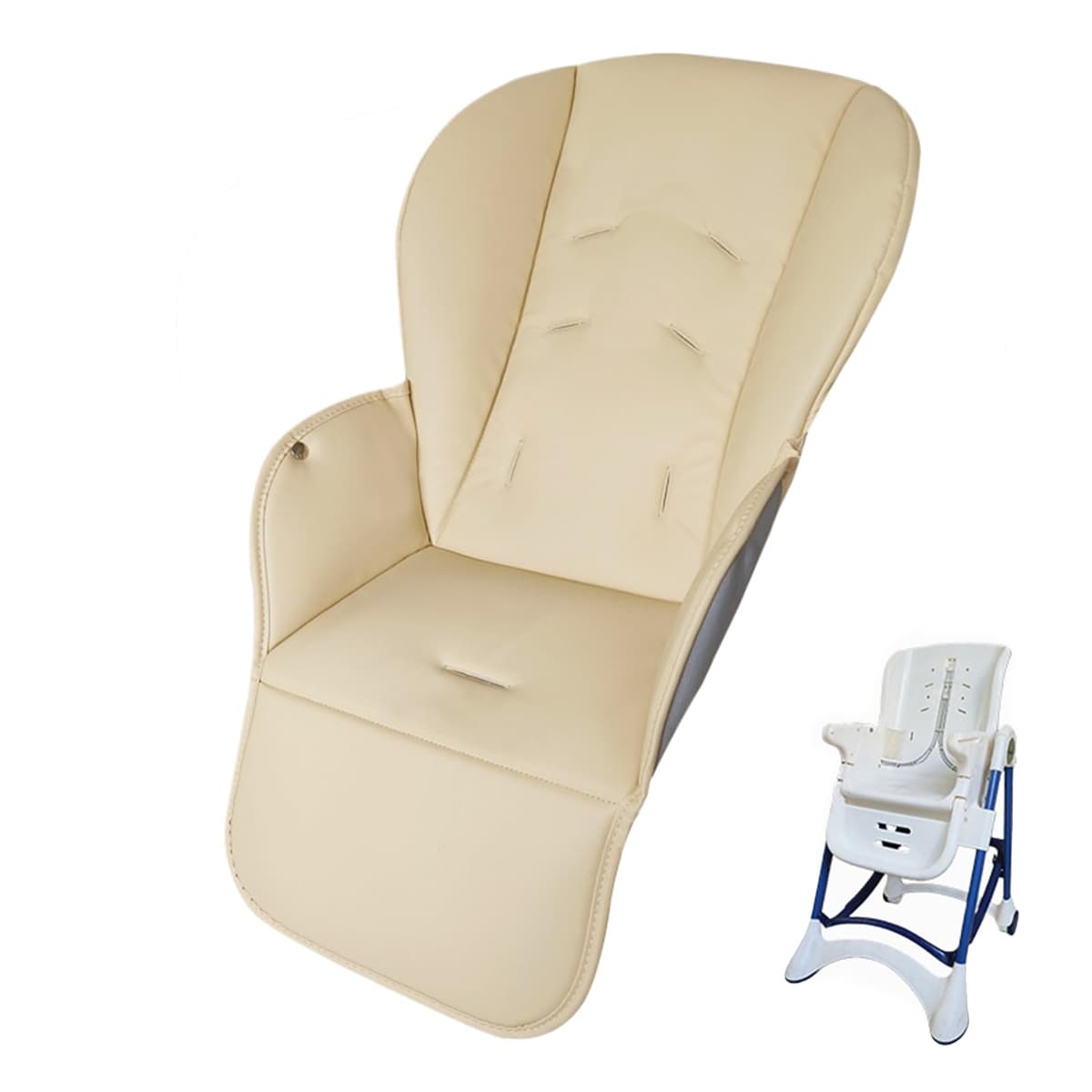 High Chair Cushion, PU Leather 55cm | Large Waterproof Composite K05 420G, This Replacement Padded Seat Liner Provides Easy Cleaning for Power Booster Sets