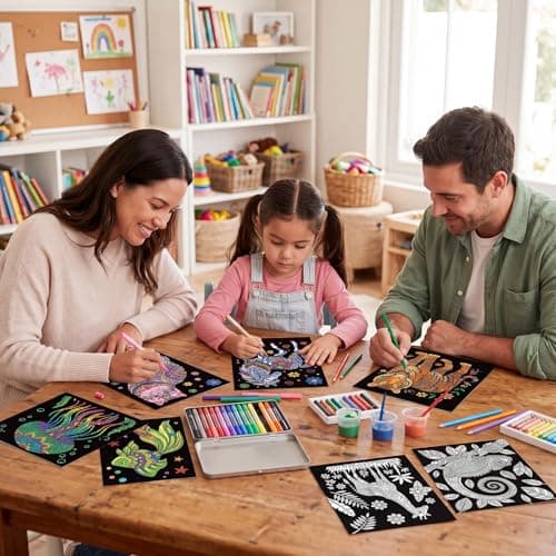 Zhanmai 24 Pack Velvet Coloring Posters Fuzzy Velvet Coloring Posters Crafts for Kids Color Your Own Poster Bulk for Holiday School Party Activities Home(Mandala Animals) — view 4