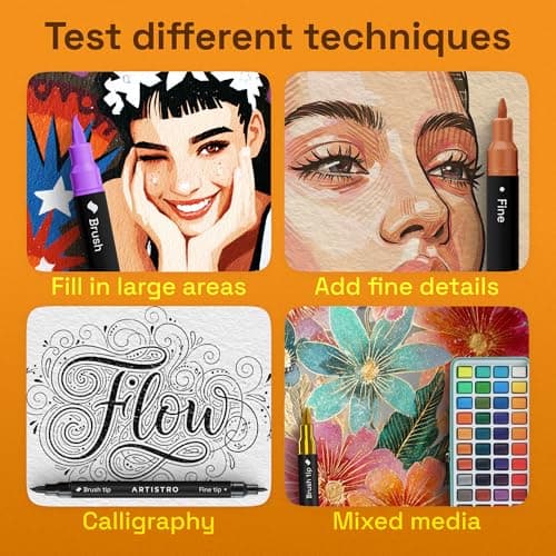 ARTISTRO 24 Acrylic Paint Markers - Paint Pens for Drawing - For Fabric, Rock, Glass, Wood, Molds - Arts & Crafts Gift for Adults, Teens, Kids, Classroom Must Haves & School Supplies — view 4