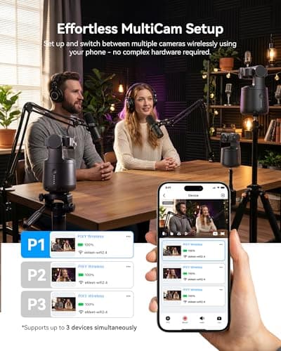 EMEET PIXY Wireless 4K Dual-Lens AI Tracking PTZ Streaming Camera with 1/2.55" Sensor, Gesture Control, Multi-Camera Live & Built-in 48kHz Mic, HDR, Live Streaming for YouTube, Facebook, Twitch — view 5