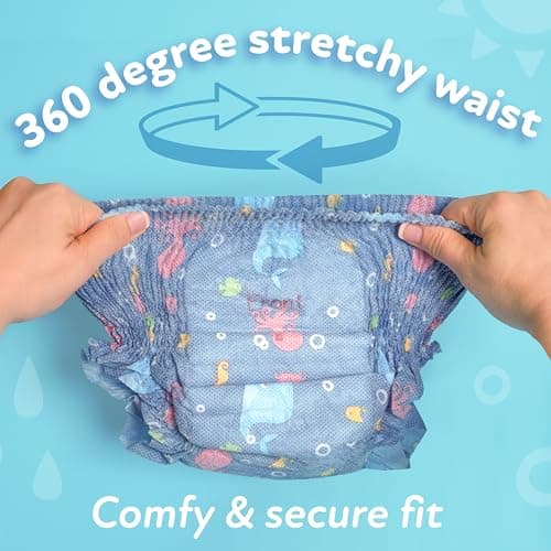 Nuby Swim Pants for Toddlers - 5 Pack - Toddler Swim Diapers with Stretchy Waistline, Tear-Away Sides, Water-Resistant Outer Layer & Leak-Preventing Cuffs - Size Medium (20-31 lbs) — view 4