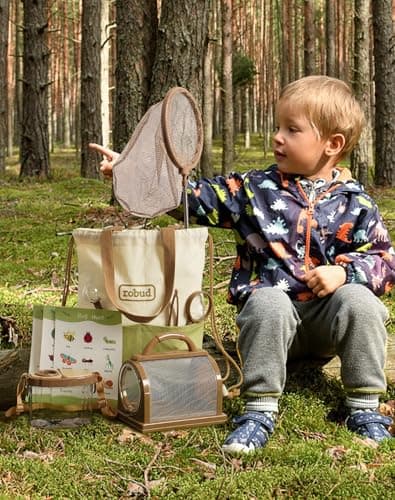ROBUD Kids Explorer Kit, Bug Catcher Kit with Costume Set, Outdoor Exploration Set for Camping, Montessroi Toy for Kids Coming Closer to Nature，WRP07