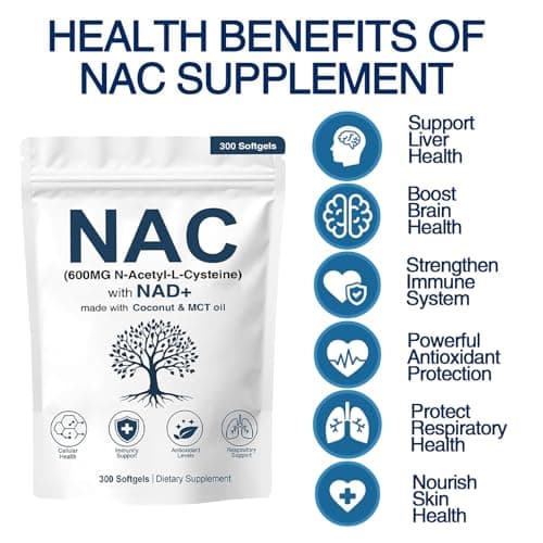 SEAFLEX NAC 600mg Non-GMO, Gluten Free,Organic NAC Supplement N-Acetyl Cysteine Capsules with NAD+ for Cellular & Lung Health, 300 Softgels — view 3