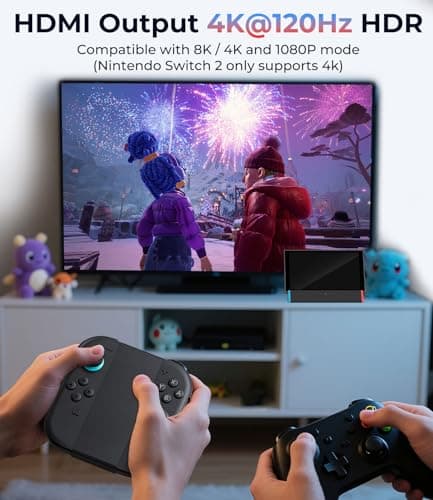 SIWIQU for Nintendo Switch 2 Dock Station, Portable TV Docking Station Replacement with 4K@120Hz HDMI Adapter/2 USB Port/Type C Port for Nintendo Switch 2
