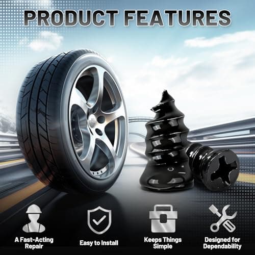 Zesllwid 60 PCS Tire Repair Rubber Nail Kit, Self-Tapping Spiral Screws for Tubeless Tires - Upgrade Emergency Puncture Fix Tools for Car/Truck/Motorcycle/Tractor — view 3
