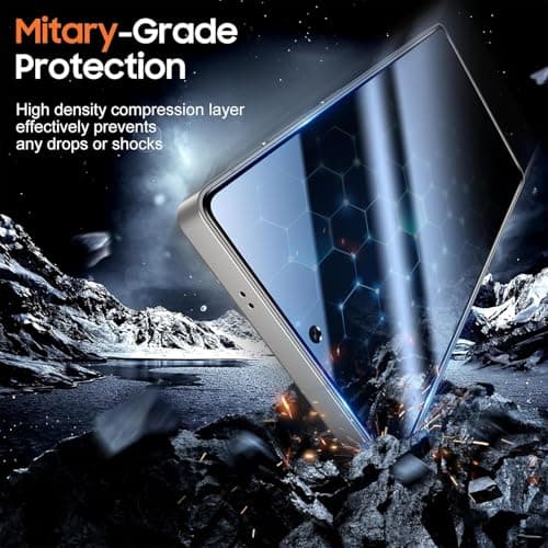 UniqueMe for S25 Ultra Screen Protector - 2 PACK Tempered Glass for Samsung Galaxy S25 Ultra,[Fingerprint Unlocking] Easy Installation,Bubble-Free,9H Hardness,HD-Clear,3D Full-coverage — view 3