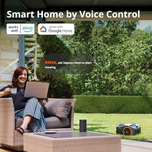Segway Navimow i110N Robot Lawn Mower Perimeter Wire Free 1/4 Acre RTK+Vision Robotic Lawnmower, AI-Assisted Mapping, Virtual Boundary, APP Control, 58dB(A) Quiet, Multi-Zone Management — view 5
