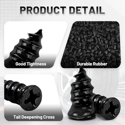 Zesllwid 60 PCS Tire Repair Rubber Nail Kit, Self-Tapping Spiral Screws for Tubeless Tires - Upgrade Emergency Puncture Fix Tools for Car/Truck/Motorcycle/Tractor — view 2