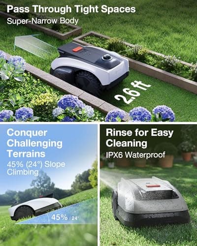 ECOVACS Goat O1000 LiDAR PRO Robot Lawn Mower, Wire-Free Mapping with LiDAR Navigation, AI Obstacle Avoidance, Smart Edge Mowing, App Control, for Lawns Up to 1/4 Acre — view 3