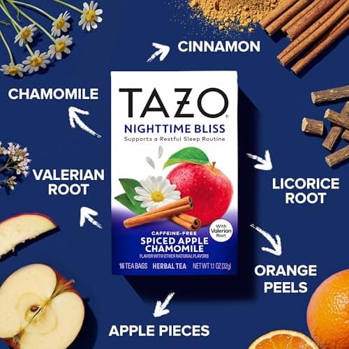 TAZO Herbal Tea Bags, Nighttime Bliss Spiced Apple Chamomile, 16 Count (Pack of 1) — view 3