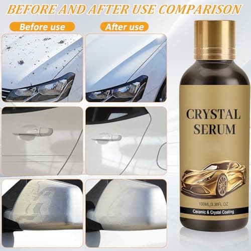 2PCS PTZ Crystal Serum Advanced Graphene Ceramic Coating for Cars, 9H Hardness, Super Hydrophobic Anti-Scratch UV Protection for Vehicle Exterior (1pc*100ML)