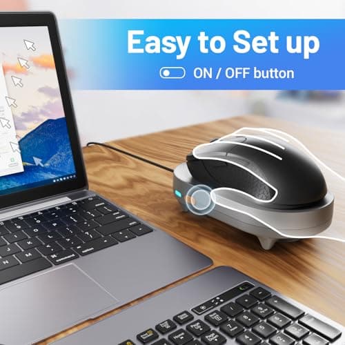 HONKID Undetectable Mouse Mover Jiggler with ON/Off Switch and USB Port Drive-Free,Simulate Physical Automatically Mouse Movement,Prevent Computer Laptop Inactive/Lockdown (Silver) — view 2
