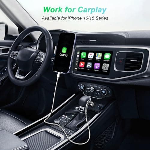 Car Carplay Cable for iPhone 15/16/17 Charger Cord,USB A to USB C Fast Charging Cable 3FT 2Pack Compatible for Apple 17 Pro Max/16 Plus/for IPad Pro 12.9/11/Air 5th/4th Mini Gen Type C Charge