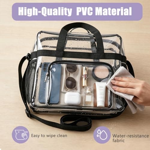 OBERITOL Clear Bag Stadium Approved 12x6x12 Clear Tote Bag for Work Concert — view 5