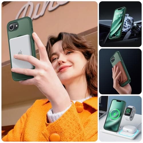 TOCOL for iPhone 17e Case, Compatible with Magsafe, Military Drop Protection, Slim Translucent Matte Shockproof for iPhone 17 e Case 6.1 inch (Alpine Green) — view 5