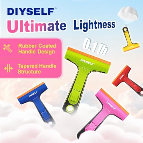 DIYSELF 1 Pack Plastic Razor Blade Scraper with 5 Pcs 4-Inch Plastic Razor Blades, Plastic Scraper Tool for Cleaning, Gasket and Decal Remover for Glass, Stovetop, Labels, Stickers & Paint Removal — view 2