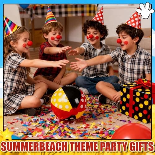 SCIONE 12 Pack 12 Inch Inflatable Beach Balls for Kids Birthday Party Favors for Summer Pool Novelty Water Beachball Game Toys for Boy Girl Gifts Class Party Decor