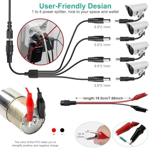 Universal Power Supply 3V~24V 3A 72W Adjustable Variable 3V 5V 9V 12V 18V 20V 24V AC/DC Adapter Charger, 100V-240V AC to DC Converter with 14 Tips, Polarity Converter and 4-Way Power Splitter Cable — view 3
