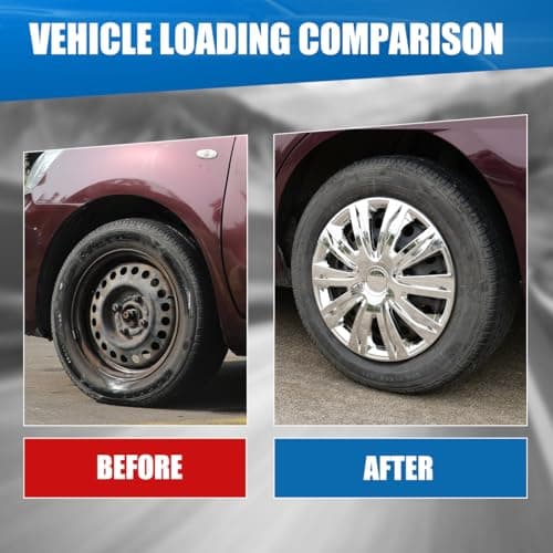 Winjet Universal Wheel Cover Replacement R17 Hub Caps Automotive Universal Wheel Rim Cover Compatible with Most Car Truck SUV [Only Fit Iron Hub - Steel Wheel] (17 Inch Hubcaps Set of 4, Chrome)