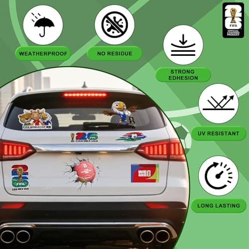 FIFA World Cup 26 Car Stickers, Official Licensed Product, New York New Jersey Theme, Mascot and Trophy Design (FIFA 2026, FIFA-A) — view 3