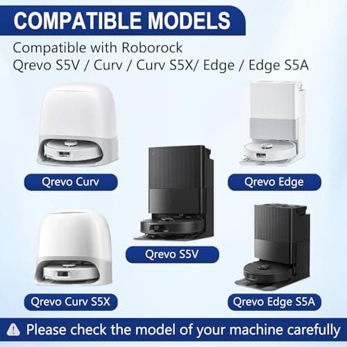 34 Pcs Qrevo S5V Replacement Accessories Compatible with Roborock Qrevo Curv/S5X/Edge/Edge S5A/Qrevo S5V Robot Vacuum, 2 Mainbrush, 6 Scent Tablets, 4 HEPA Filters,6 Dust Bags, 6 Mop Pads,6 Side Brush
